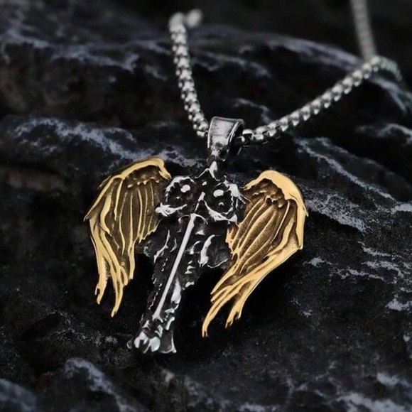 Archangel Michael Celtic Cross Saint Religious Catholic Protection Medal Pendant - Picture 5 of 16